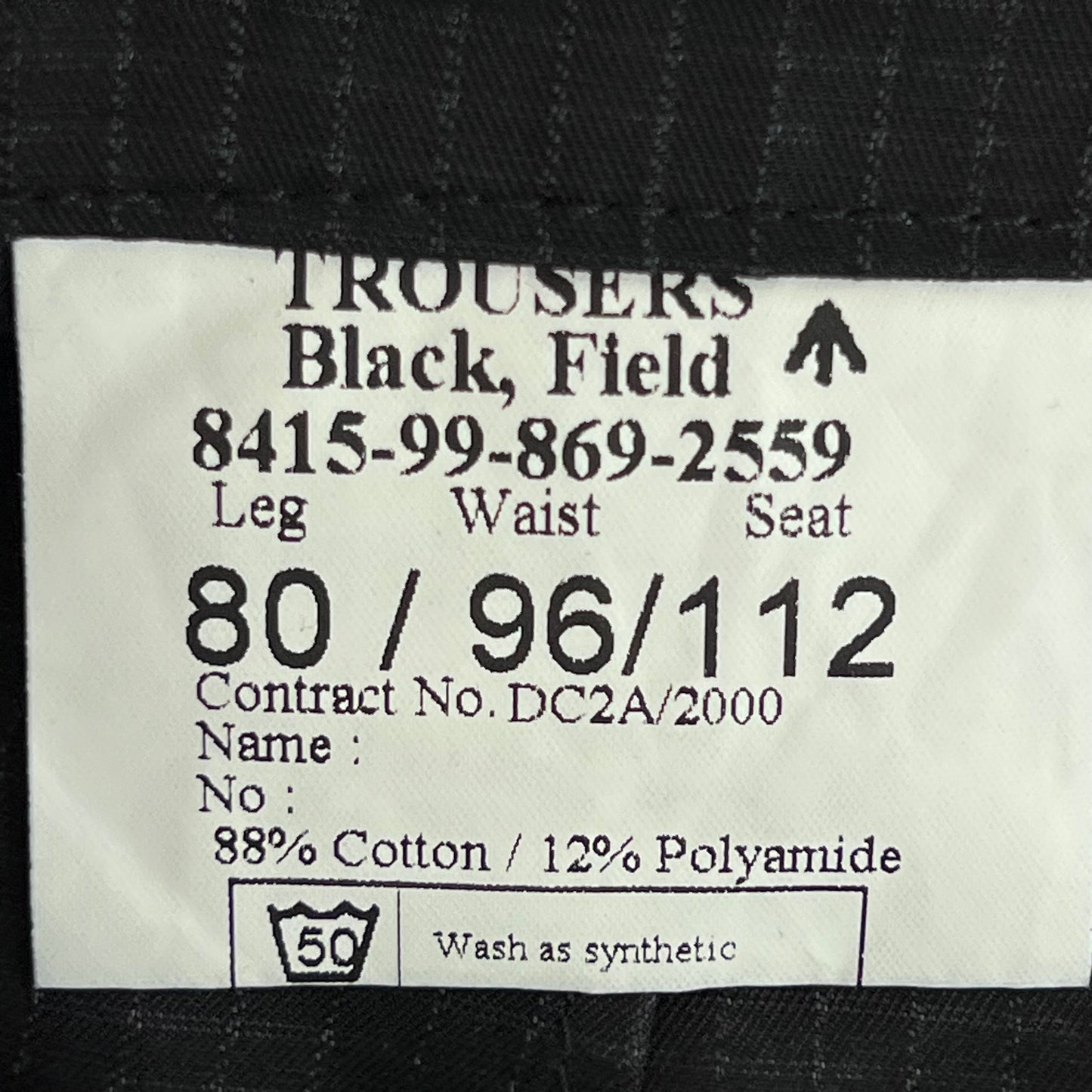 British Army SAS S95 Black Field Trousers - W37 L31.5