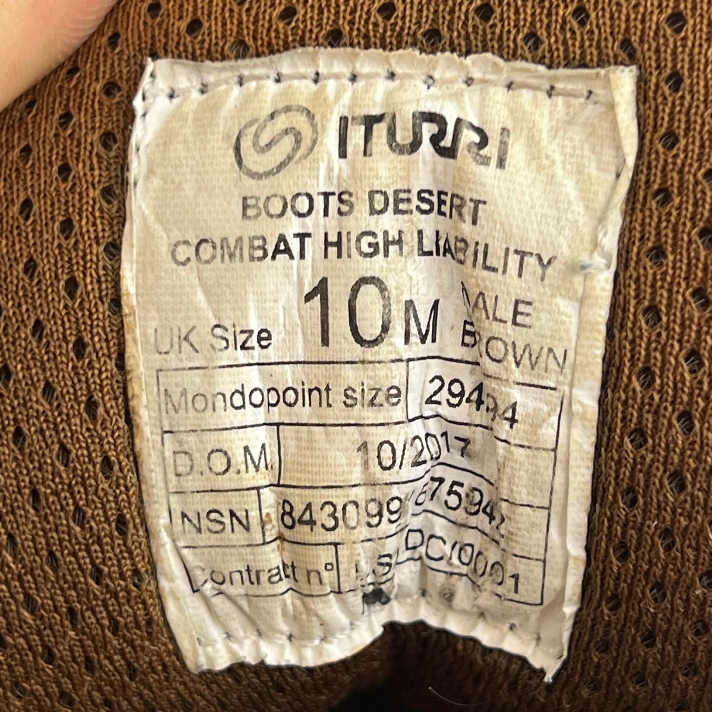 British Army Iturri Brown Desert Combat Boots - Size 10M