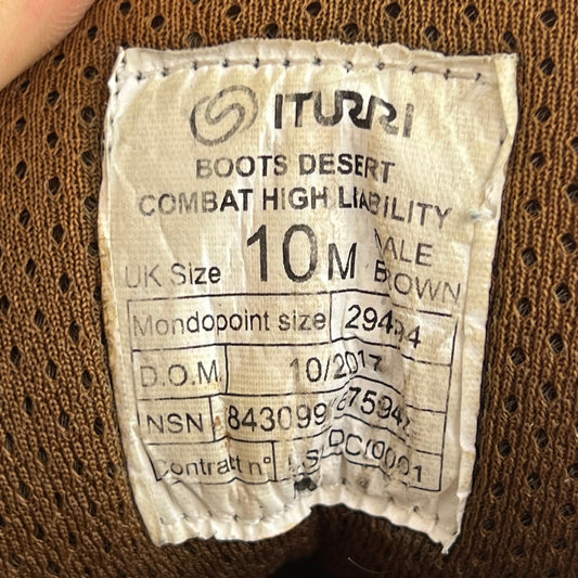 British Army Iturri Brown Desert Combat Boots - Size 10M