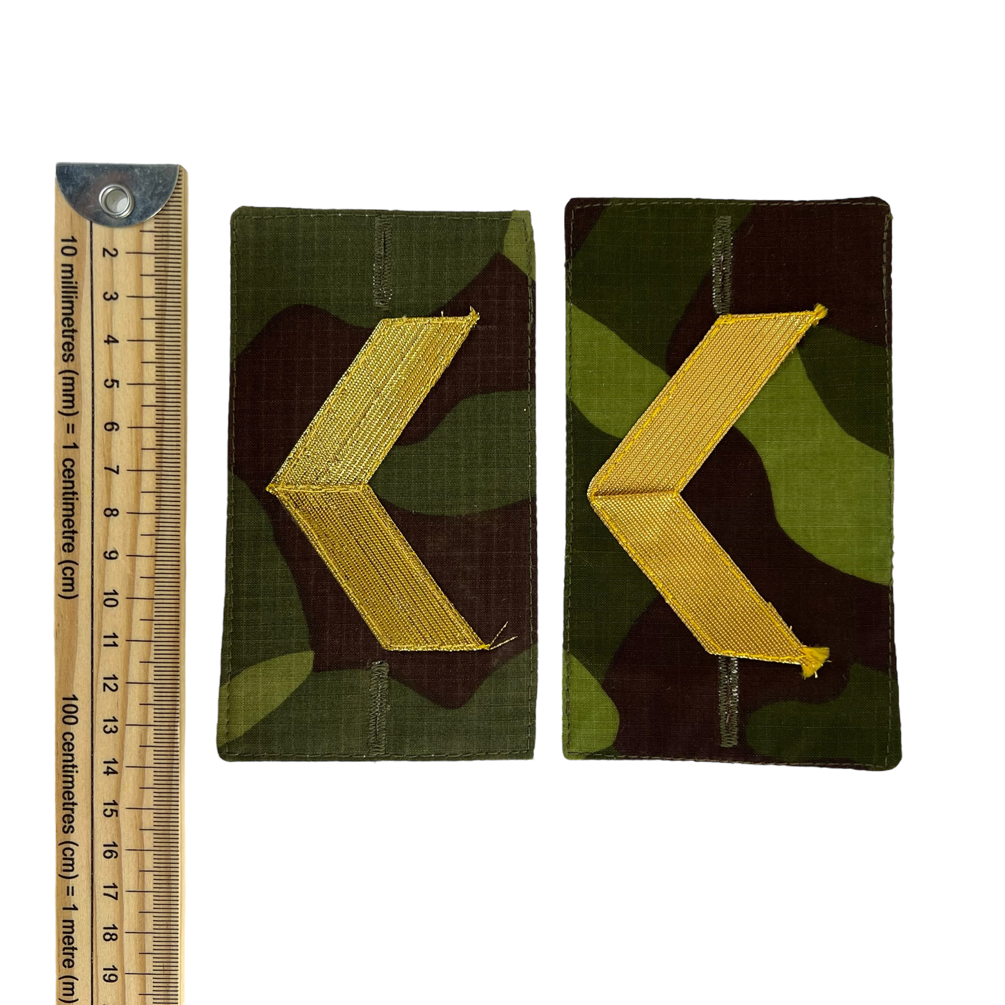 Finnish Army M91 Camo Pair of Corporal Rank Cuff Tabs