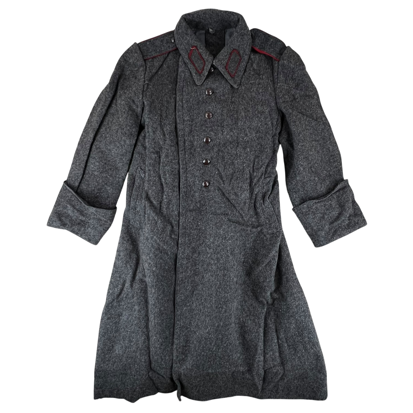 Bulgarian People's Army 50s Grey Wool Greatcoat - Medium