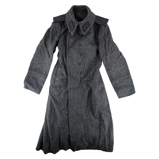 Bulgarian People's Army 50s Grey Wool Greatcoat - Small