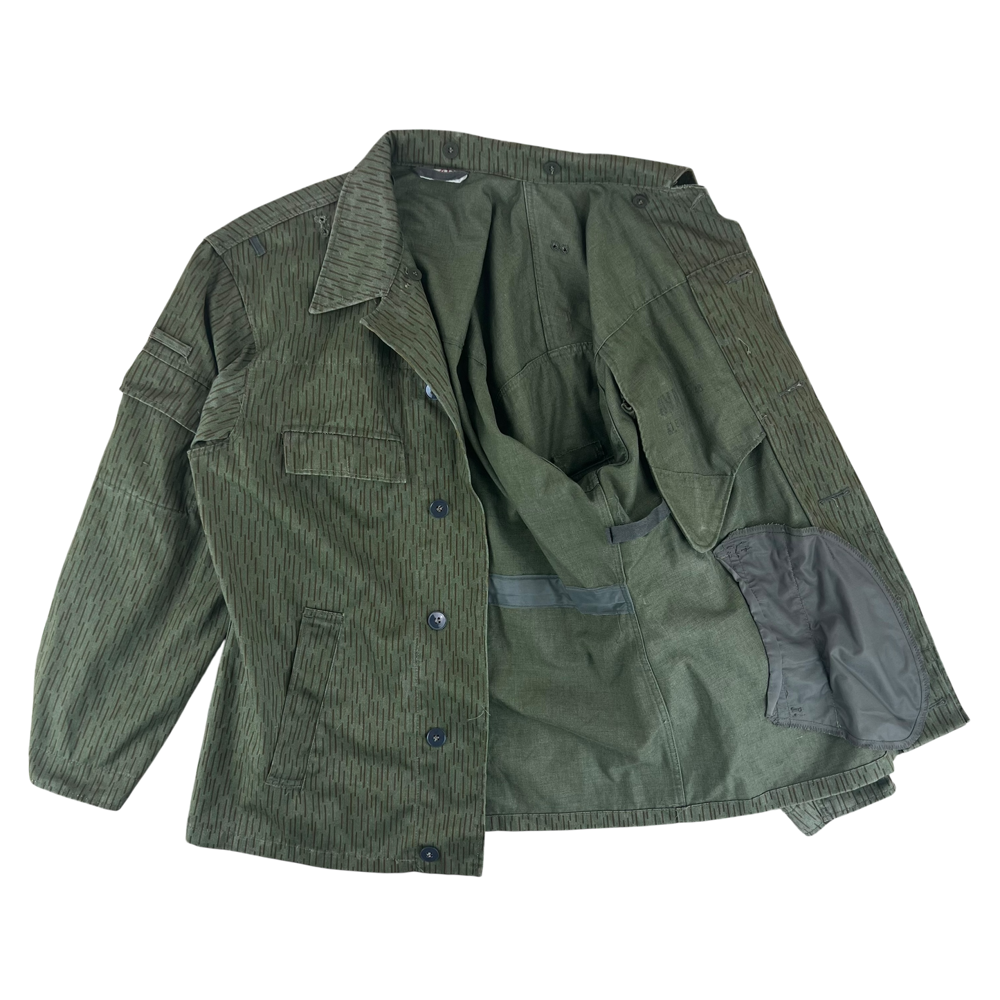East German Army NVA DDR Raindrop Strichmuster Camouflage Jacket - Medium k48