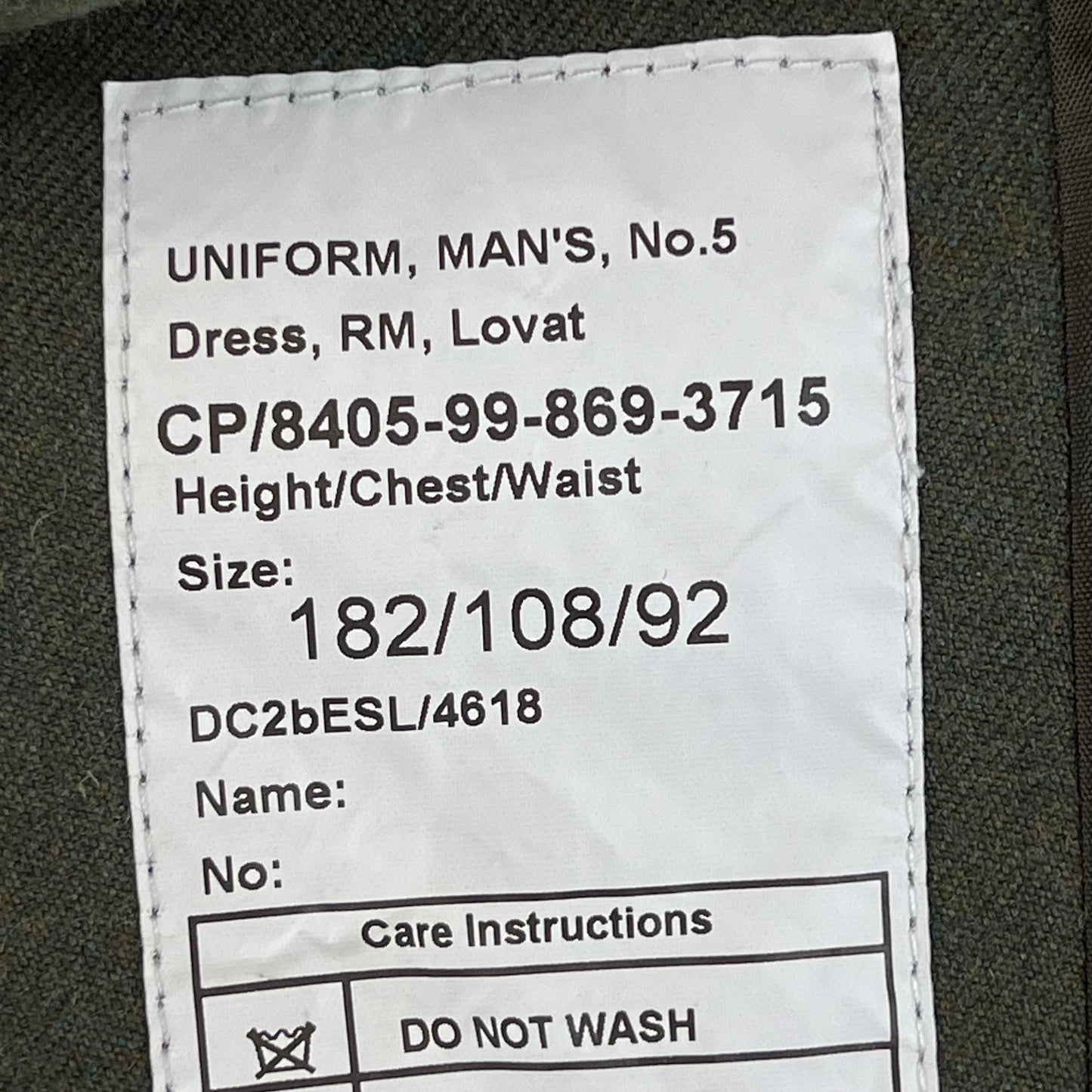 British Royal Marines Lovat No. 5 Dress Jacket - Medium