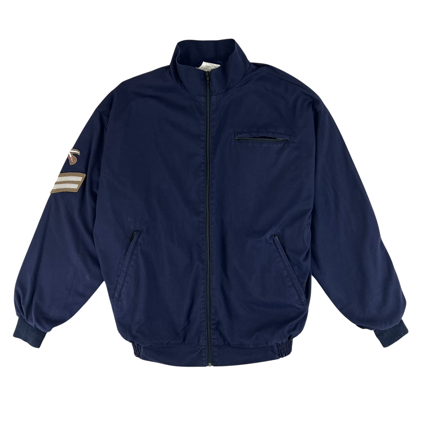 British Army / Tri-Services Navy Blue PTI Tracksuit Top Jacket - Large