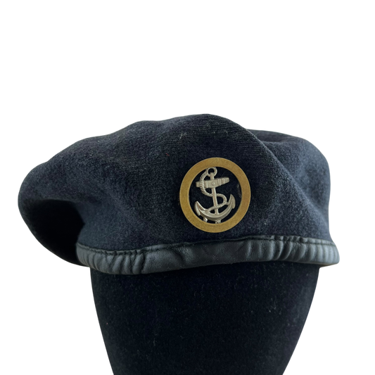 British Royal Navy Rating Beret w/ Badge - Small Medium