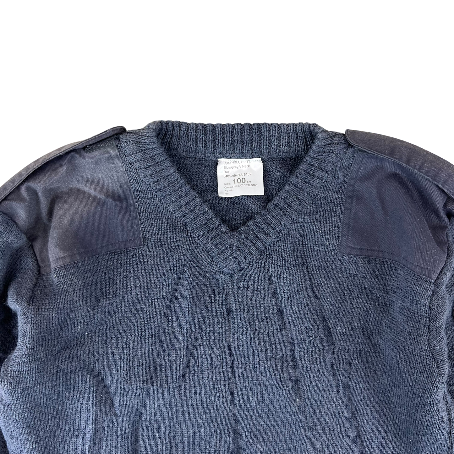 British RAF Wool V Neck Pullover Jersey Jumper - Large 100cm