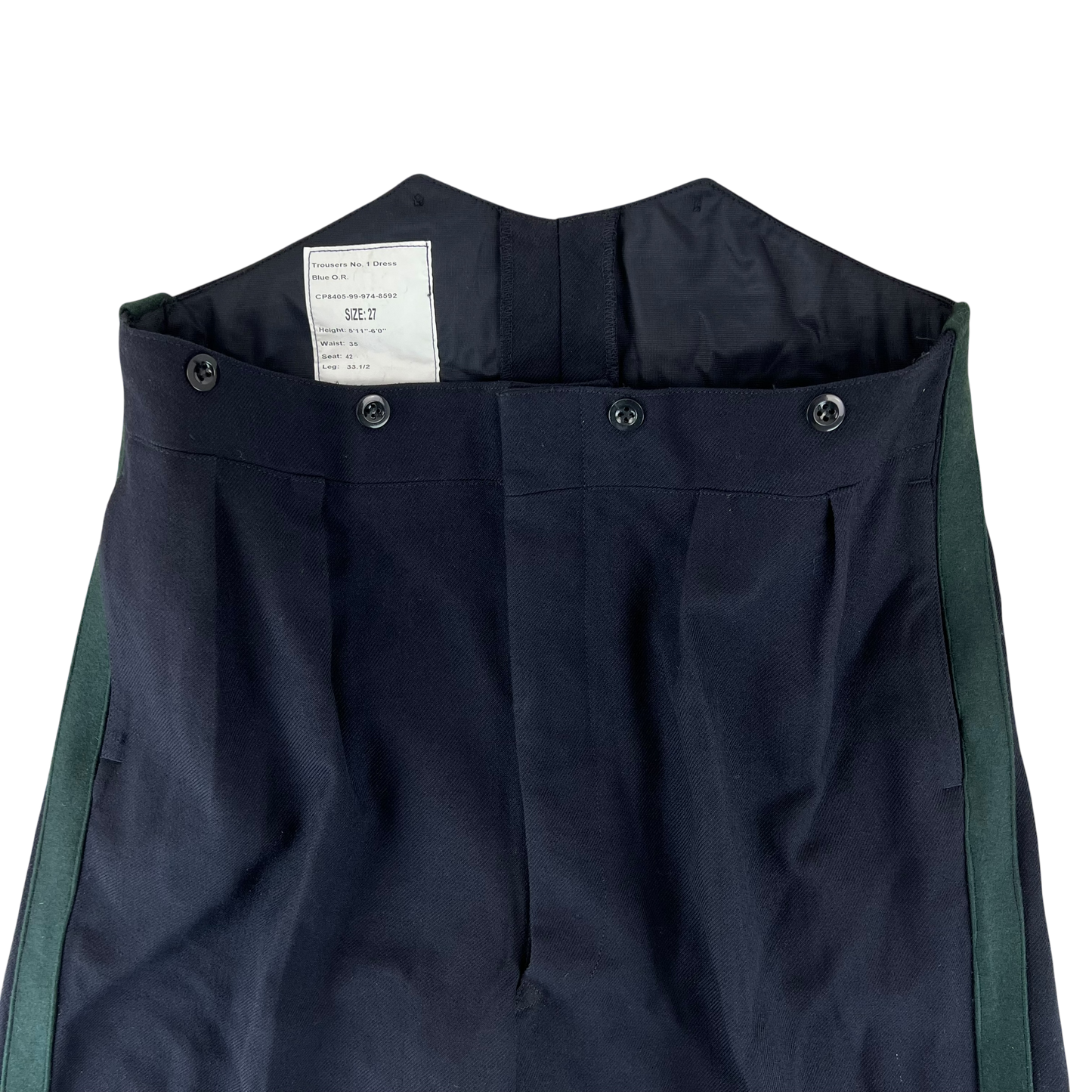British Army No1 Blues Dress Trousers - Light Infantry / Rifles - W36 L33