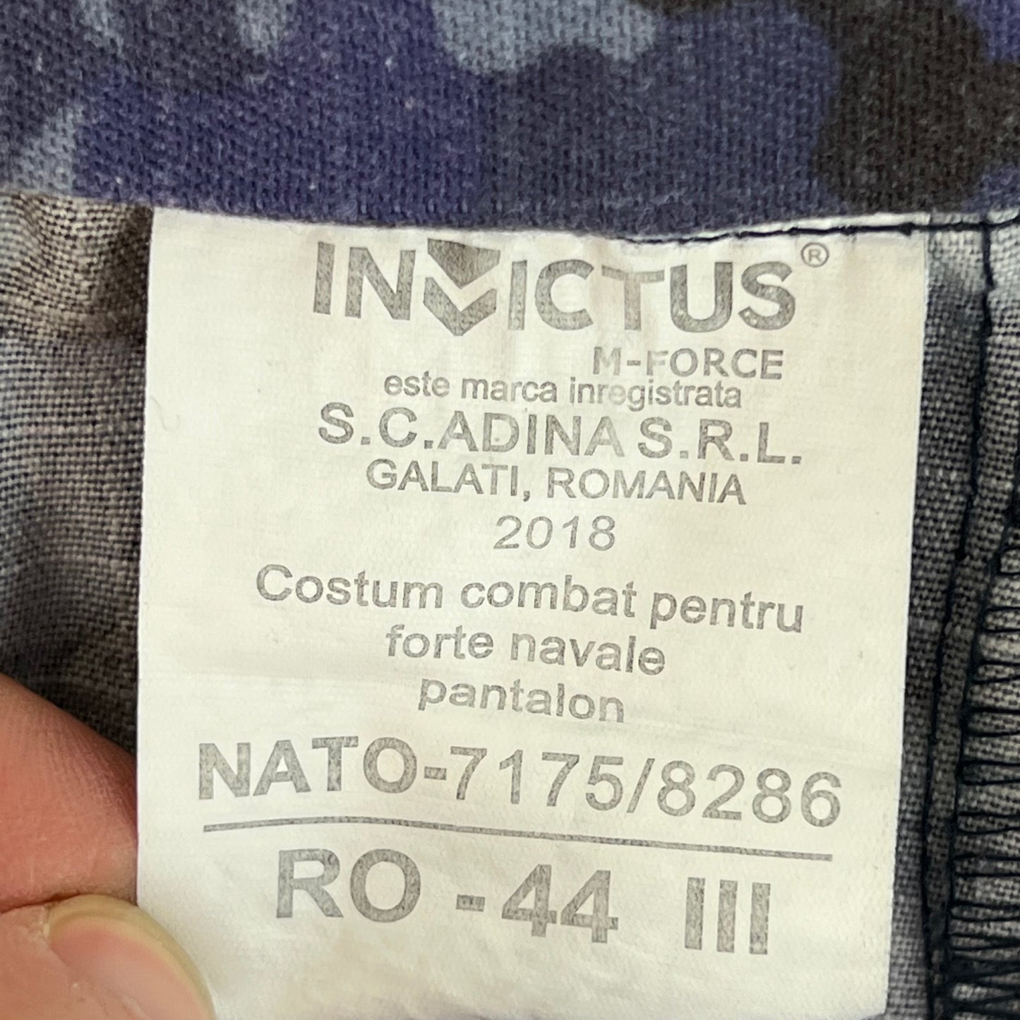 Romanian Navy M2017 Blue Camouflage Ripstop Trousers - W31 L29.5