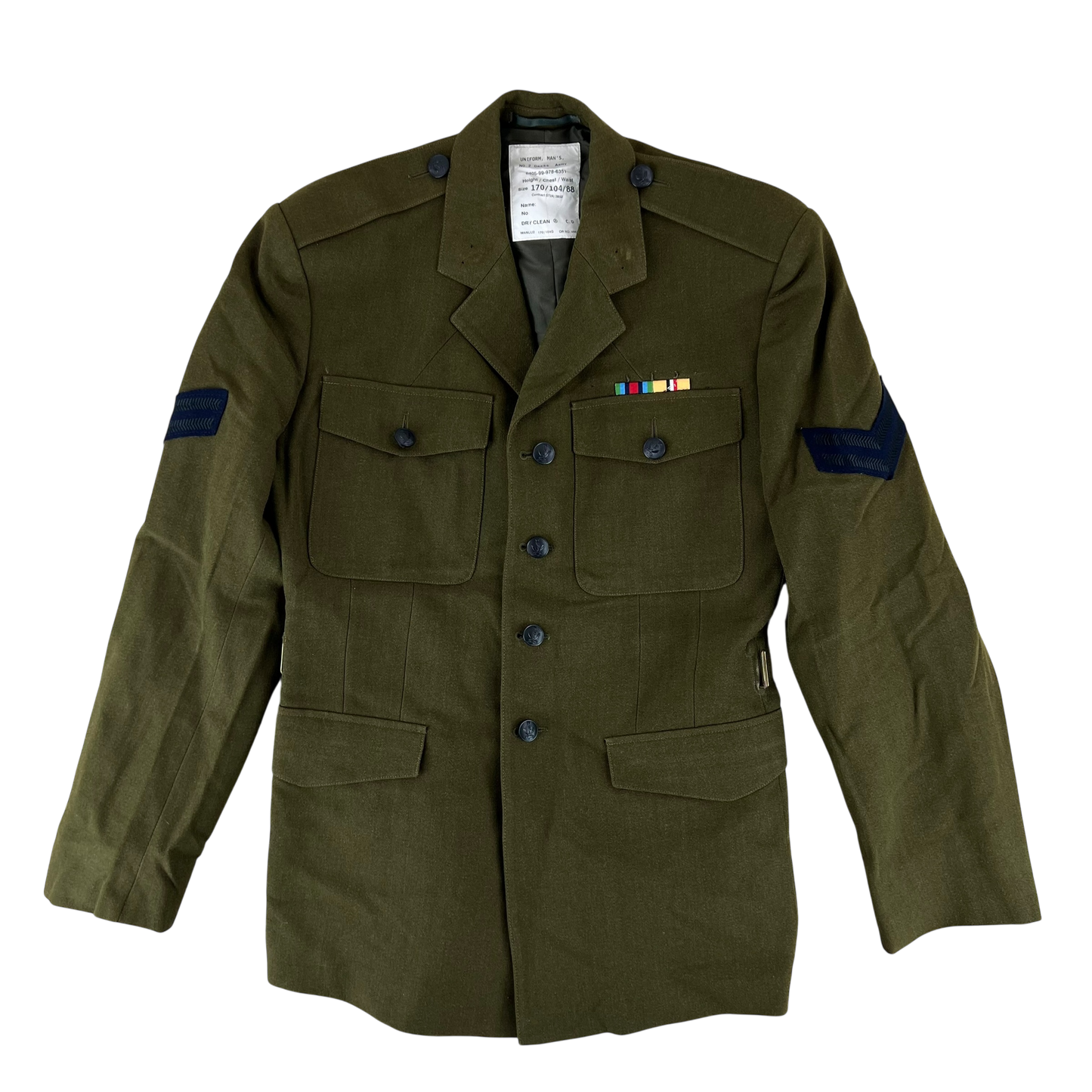 British Army Old Pattern No. 2 Olive Green Dress Jacket - Queen's Gurkha Signals - Medium 170/104