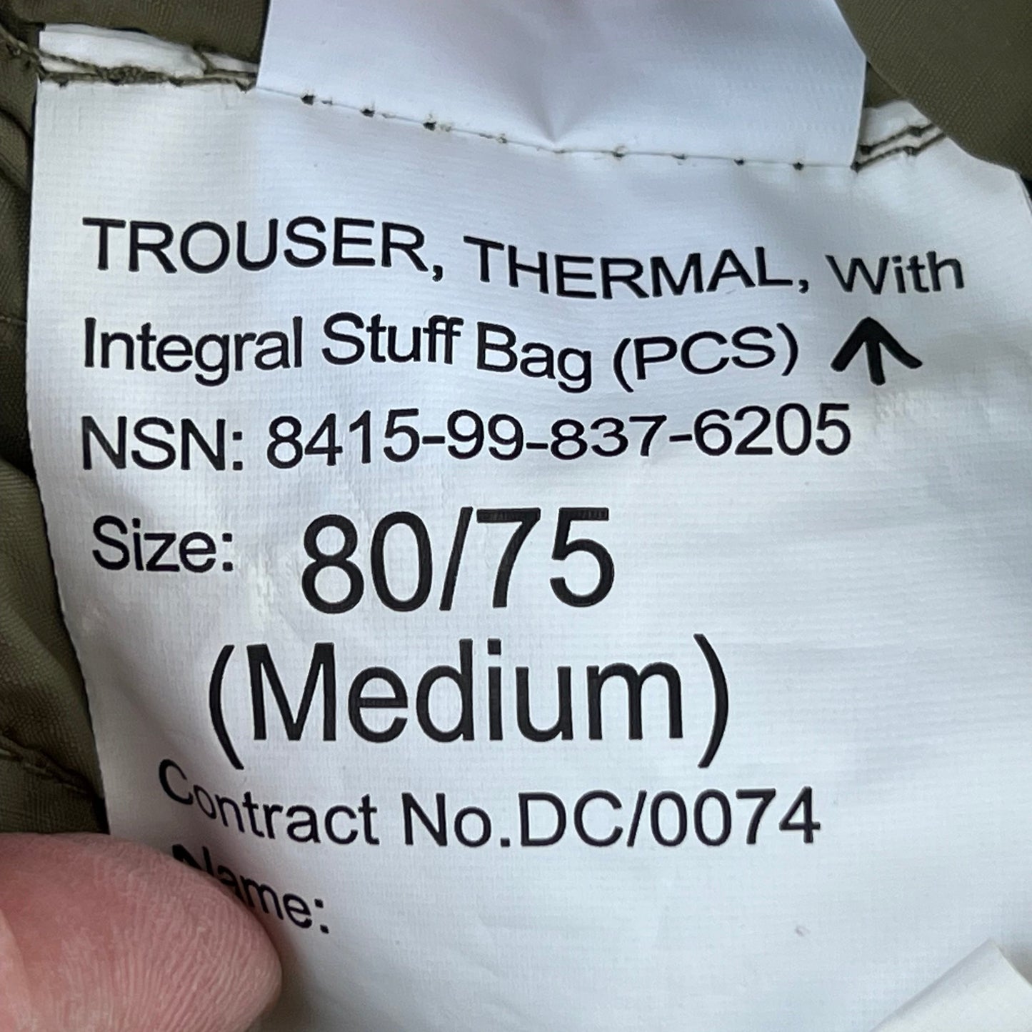 British Army Olive Buffalo Thermal Trousers - W35 L29