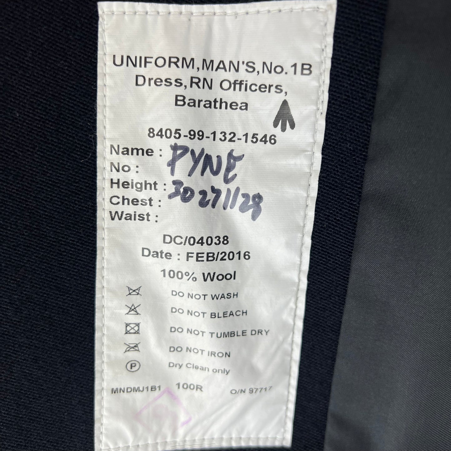 British Royal Navy Officer's No 1 Dress Jacket - Medium 100R