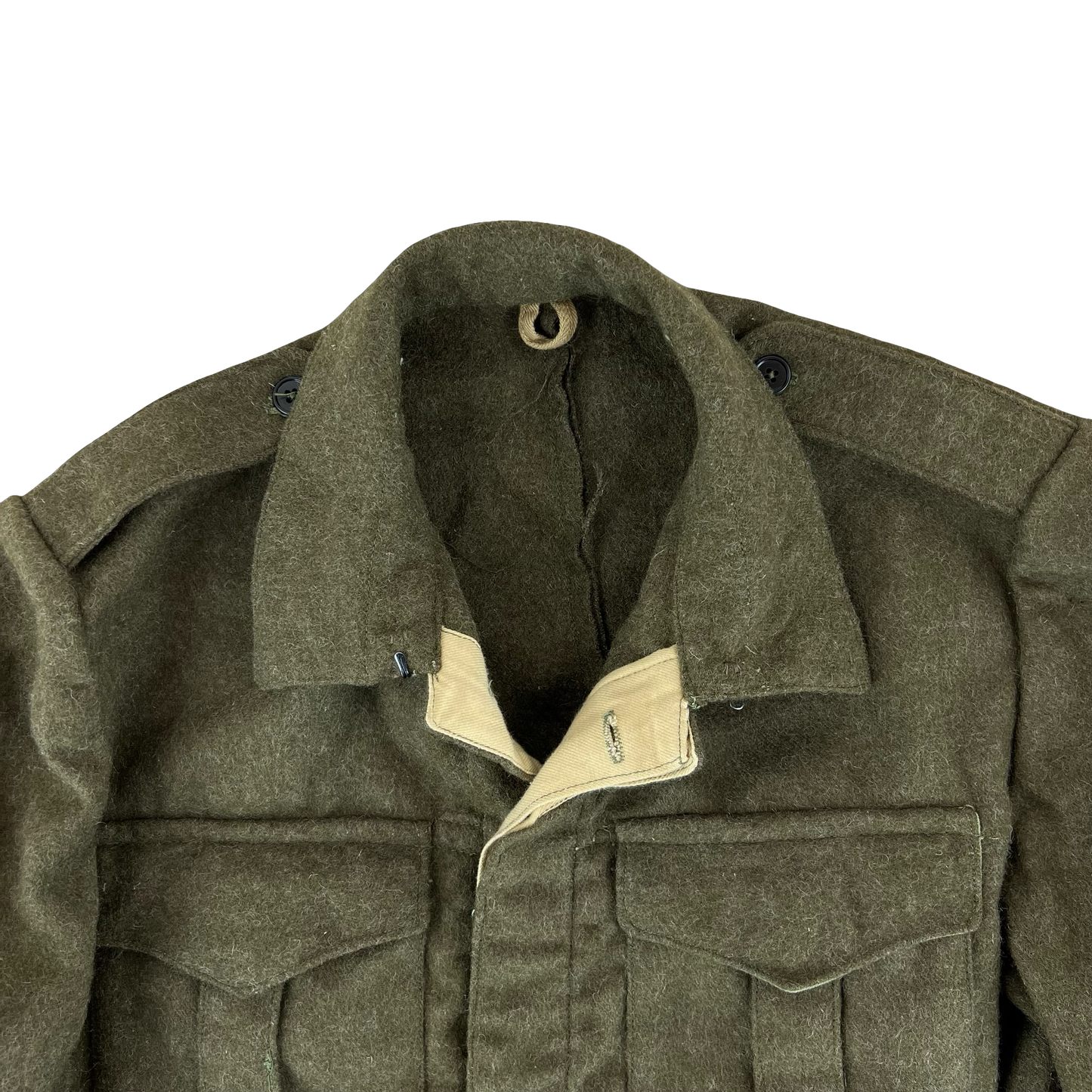 Greek Army 60s Olive Wool Ike Battledress Jacket - Large