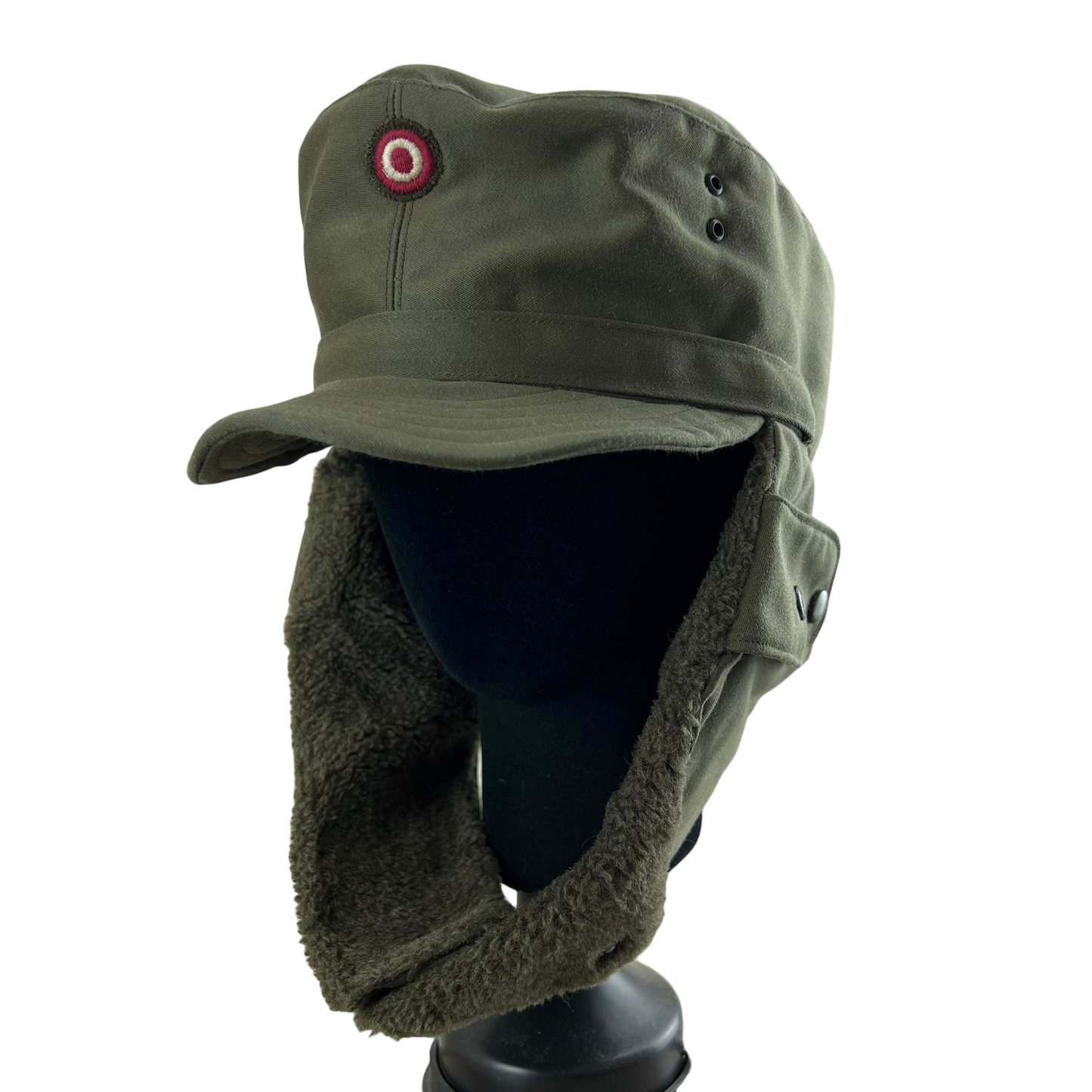 Austrian Army Olive Drab Cold Weather Trapper Cap - Medium / Large