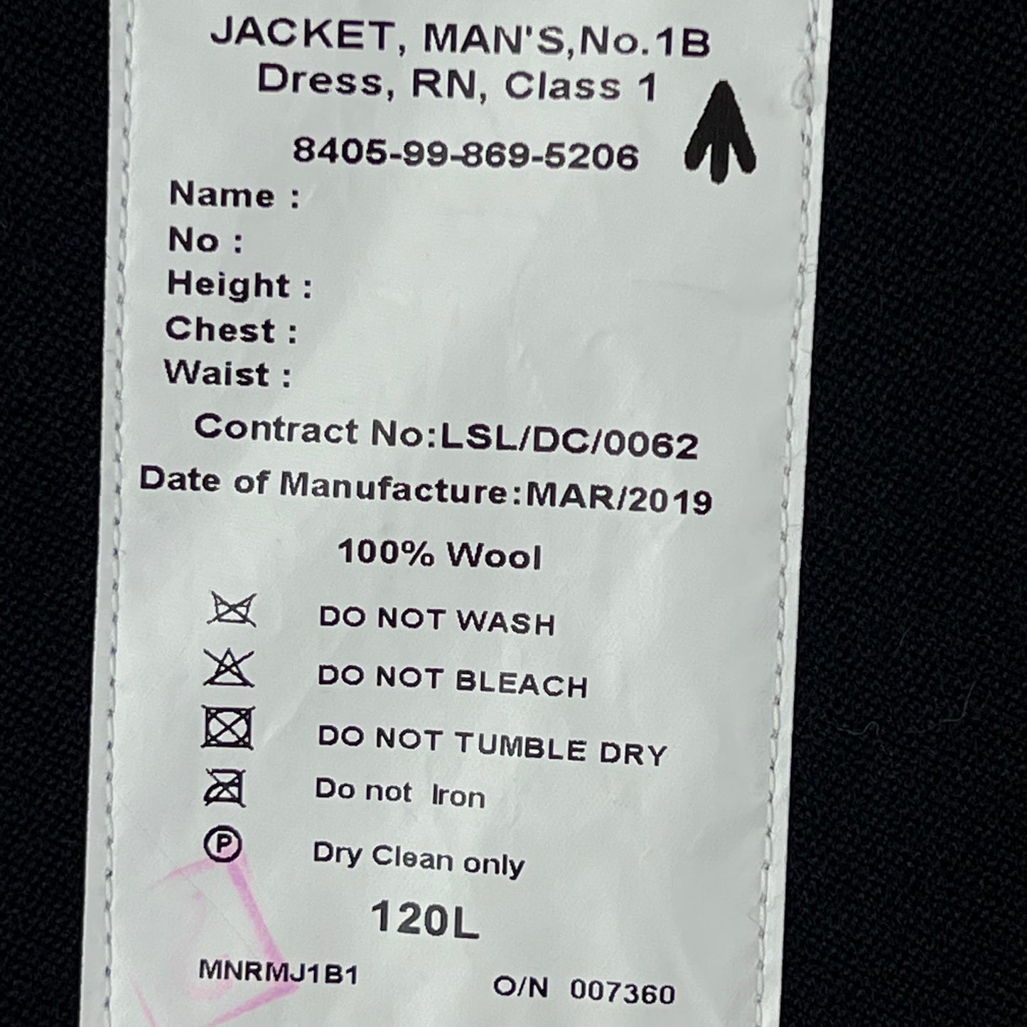 British Royal Navy Officer's No 1 Dress Jacket - X Large 120R