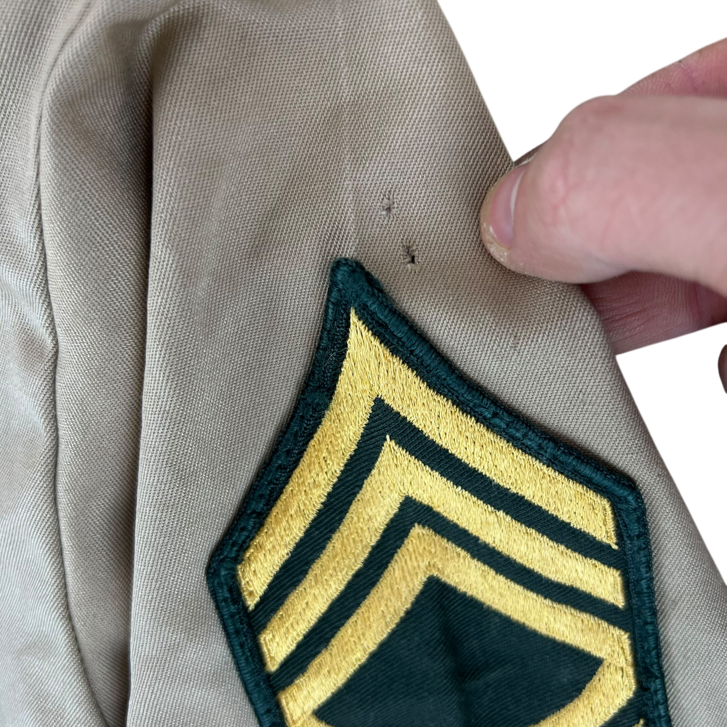 US Army 70s Khaki Short Sleeve Shirt w/ Decorations - Large