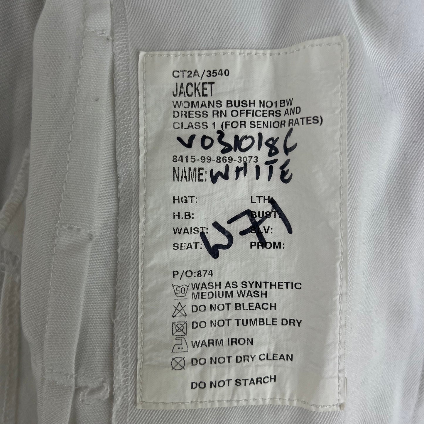 British Royal Navy Women's Tropical No. 1BW Bush Jacket - Medium