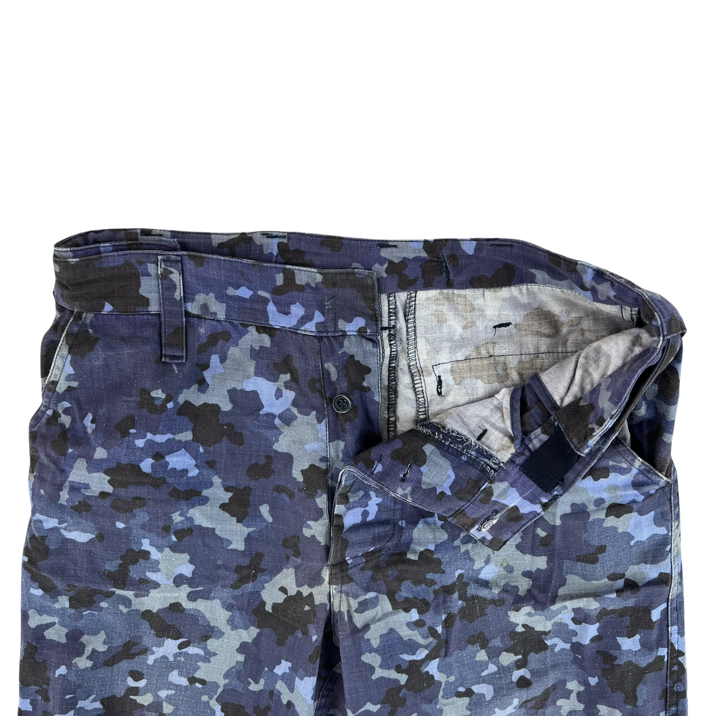 Romanian Navy M2017 Blue Camouflage Ripstop Trousers - W32 L30.5