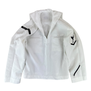 US Navy Vintage Sailor's White Crackerjack Jumper Top - Medium