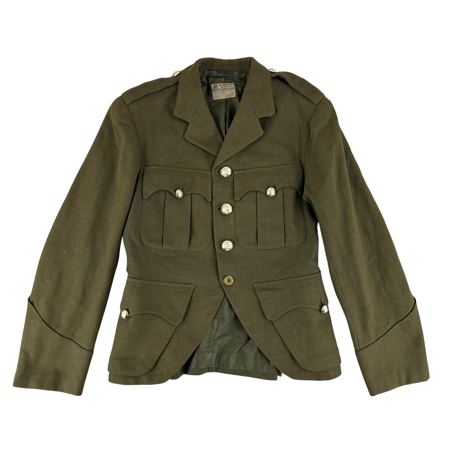 British Army No. 2 Dress Jacket Khaki WW2 Scottish Pattern - St Andrews Uni OTC - Medium