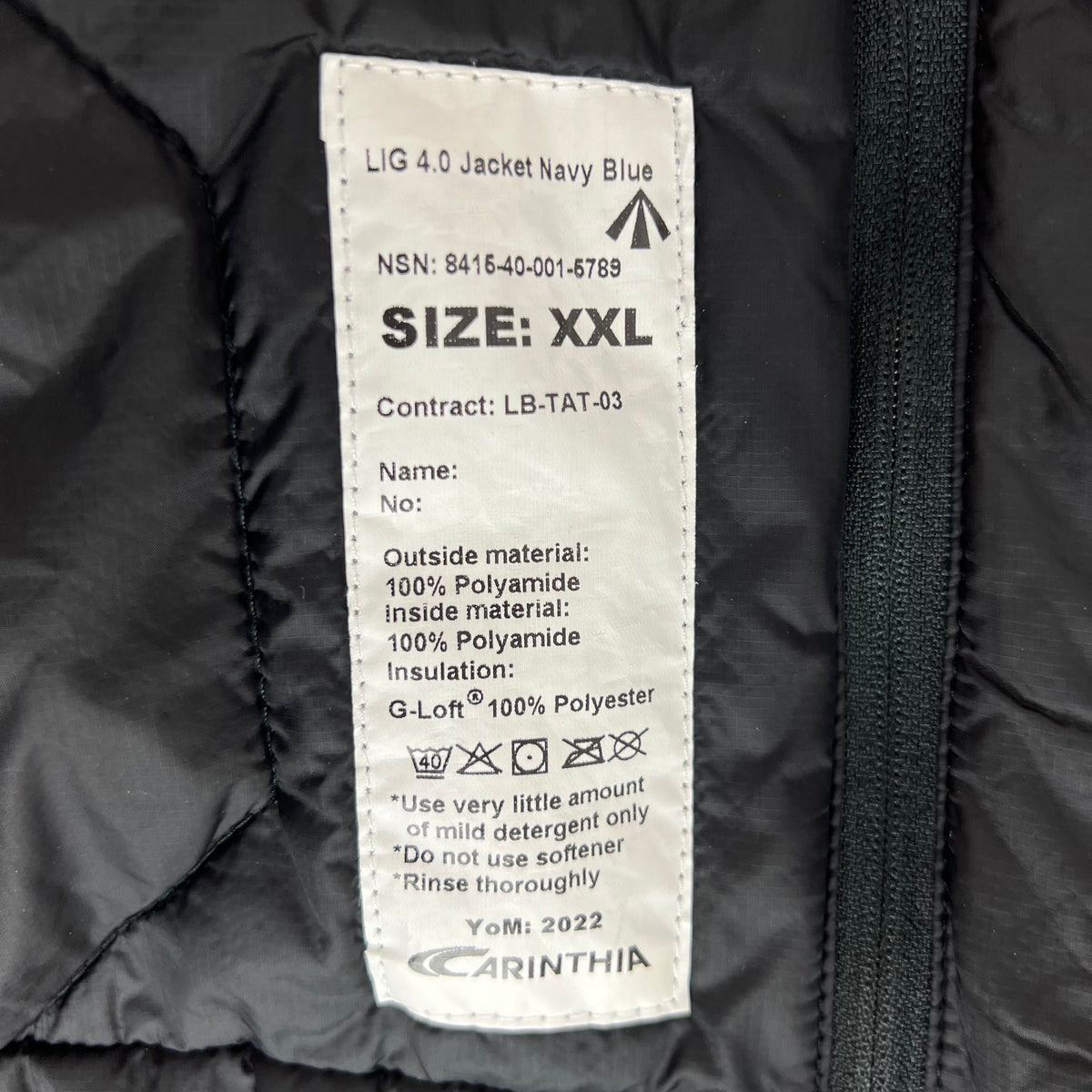 British Royal Navy Carinthia LIG 4.0 Thermal Jacket - XX Large
