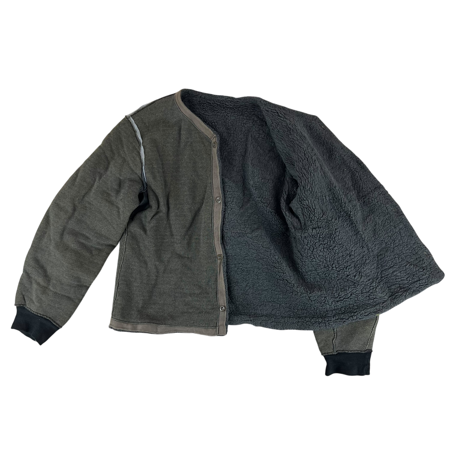 Czechoslovak Army Faux Fur Jacket Liner Cardigan M85 - Large