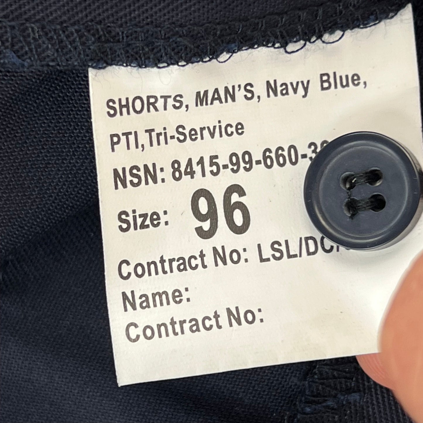 British Army / Tri-Services Navy Blue PTI Shorts - W37