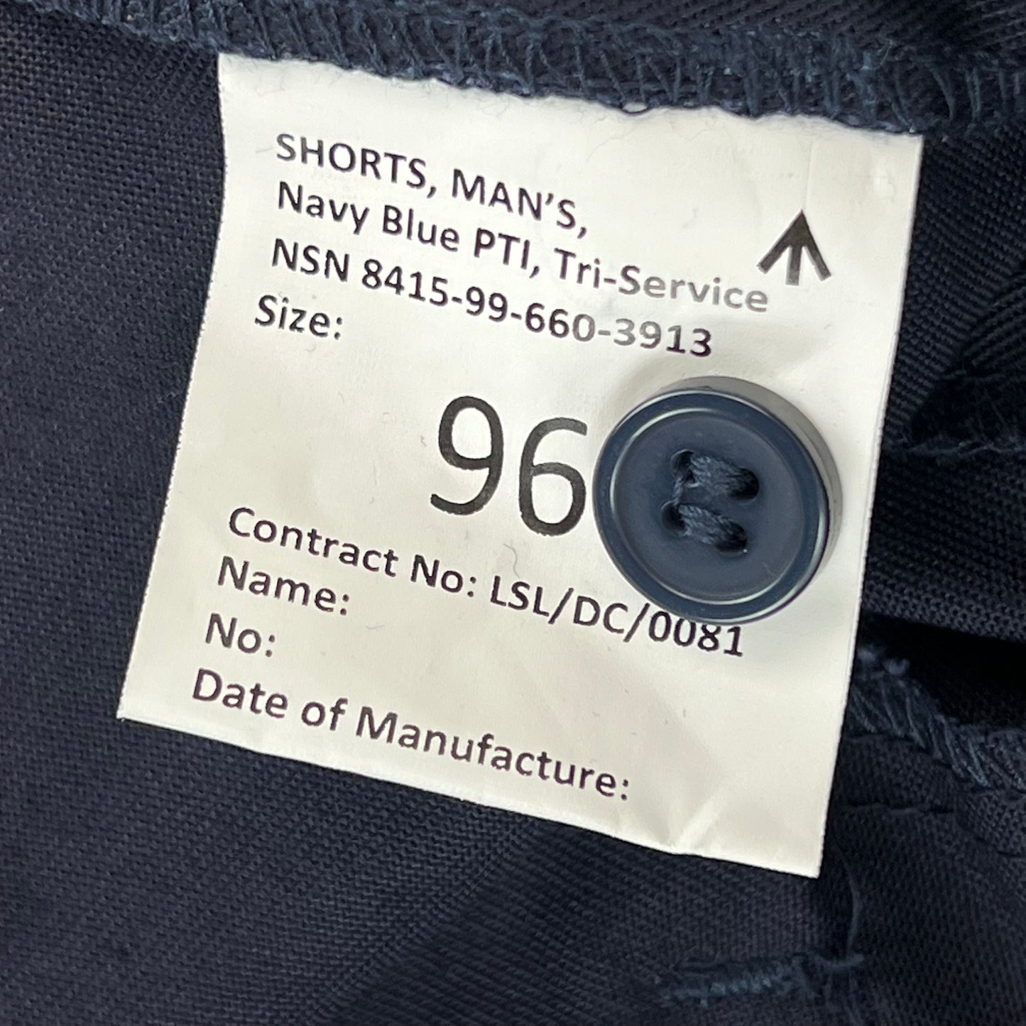 British Army / Tri-Services Navy Blue PTI Shorts - W37