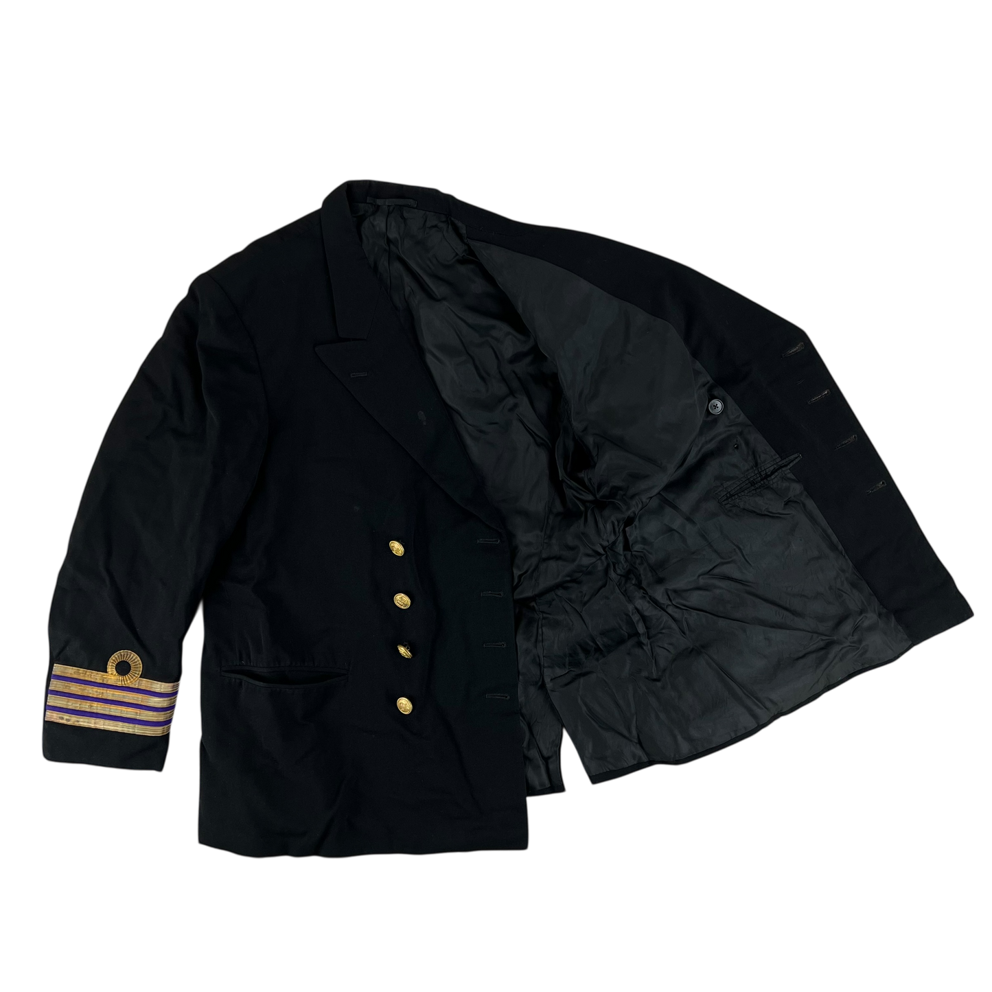British Merchant Navy 60s Black Dress Uniform Set - Large