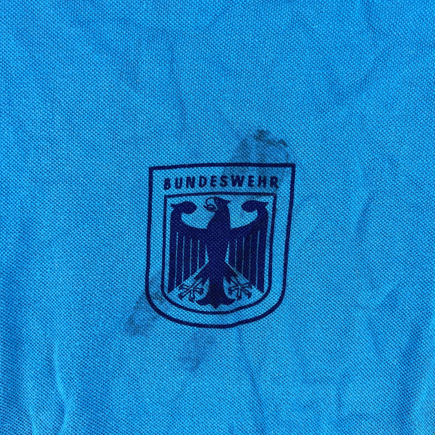West German Army 70s Blue Training T Shirt - Small