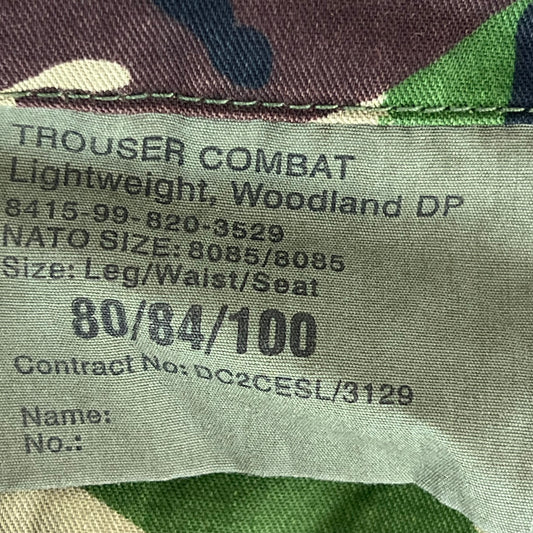 British Army S95 DPM Camouflage Combat Trousers - W32 L31