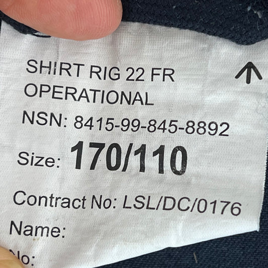 British Royal Navy Rig 22 FR Operational Shirt - Large 170/110