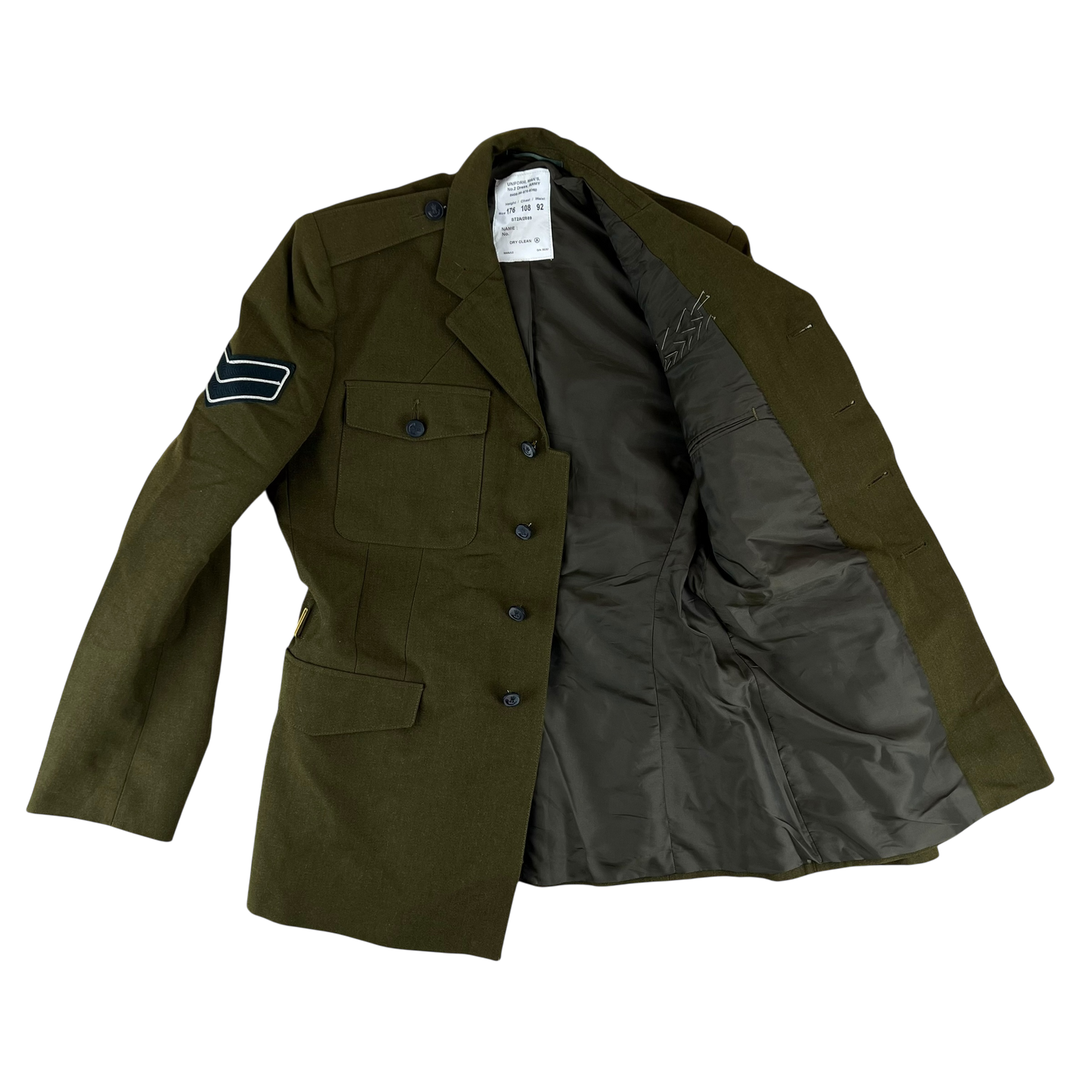 British Army 1980 Pattern No. 2 Olive Green Dress Jacket - Rifles Regiment - Large 176/108