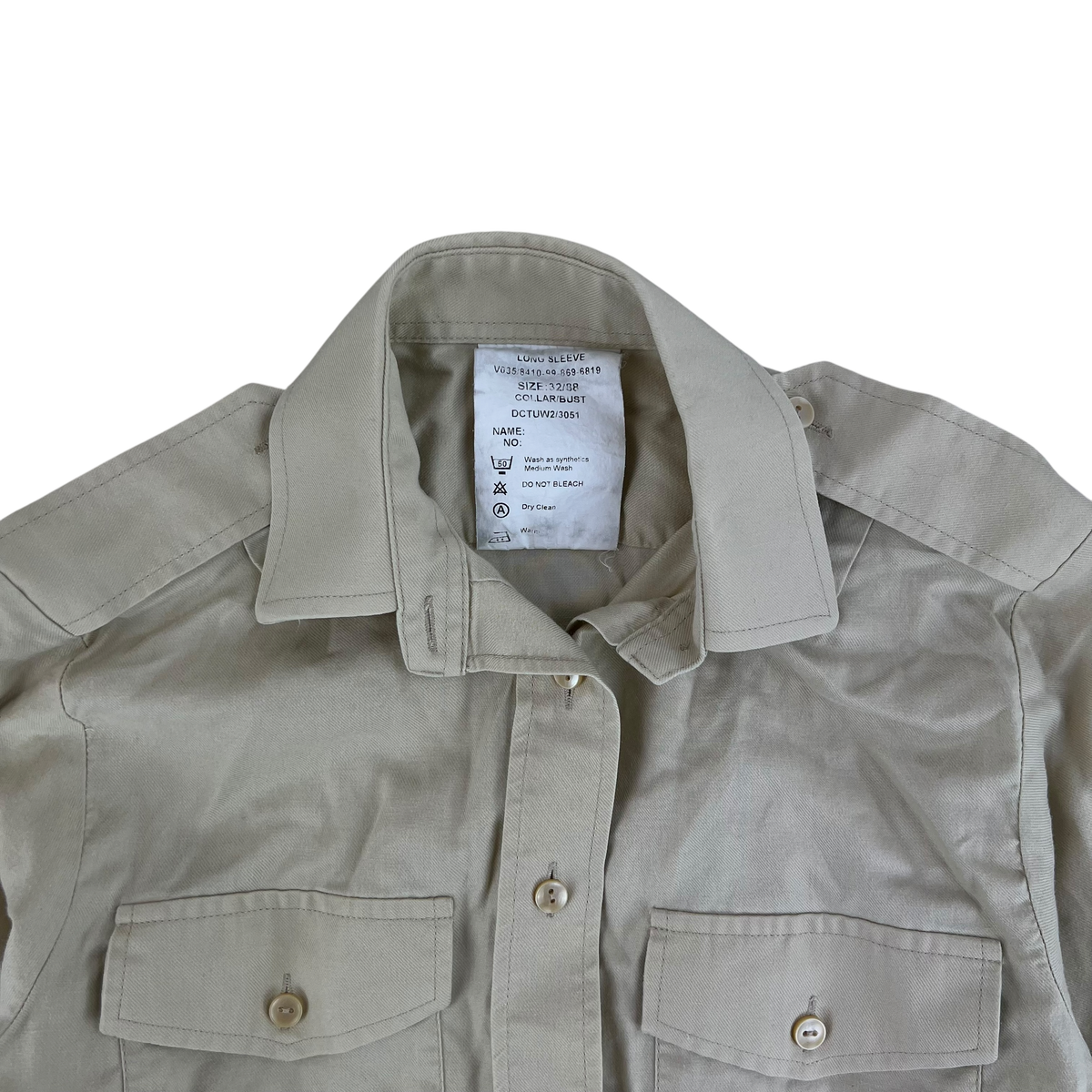 British Army Womens Fawn Shirt Long Sleeve - Small C32
