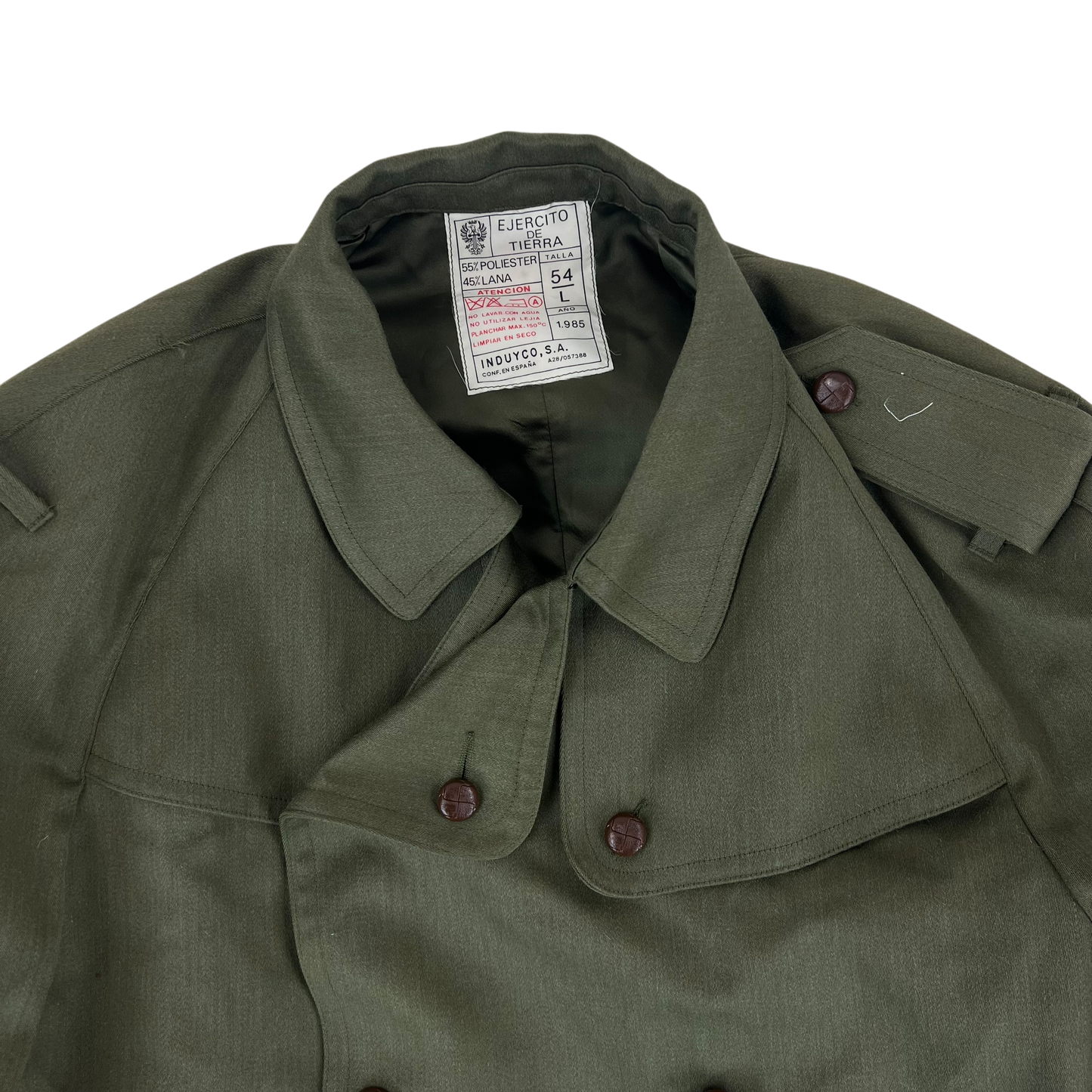 Spanish Army 80s Green Trenchcoat - Large