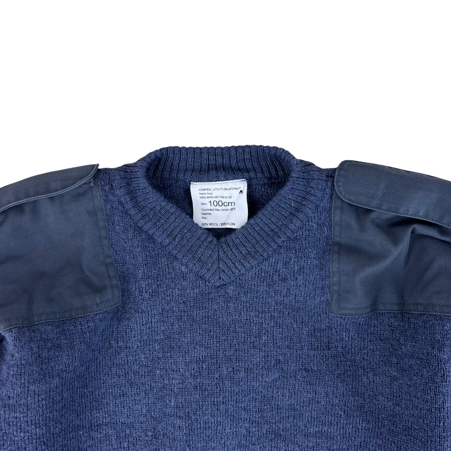 British RAF Wool V Neck Pullover Jersey Jumper - Medium 100cm