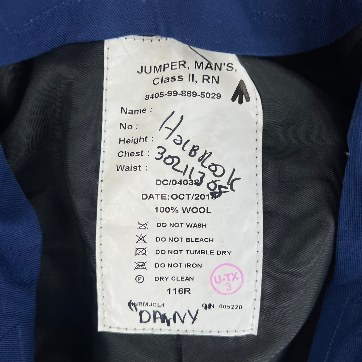 British Royal Navy Class II Jumper Sailor's Top - Large 116R