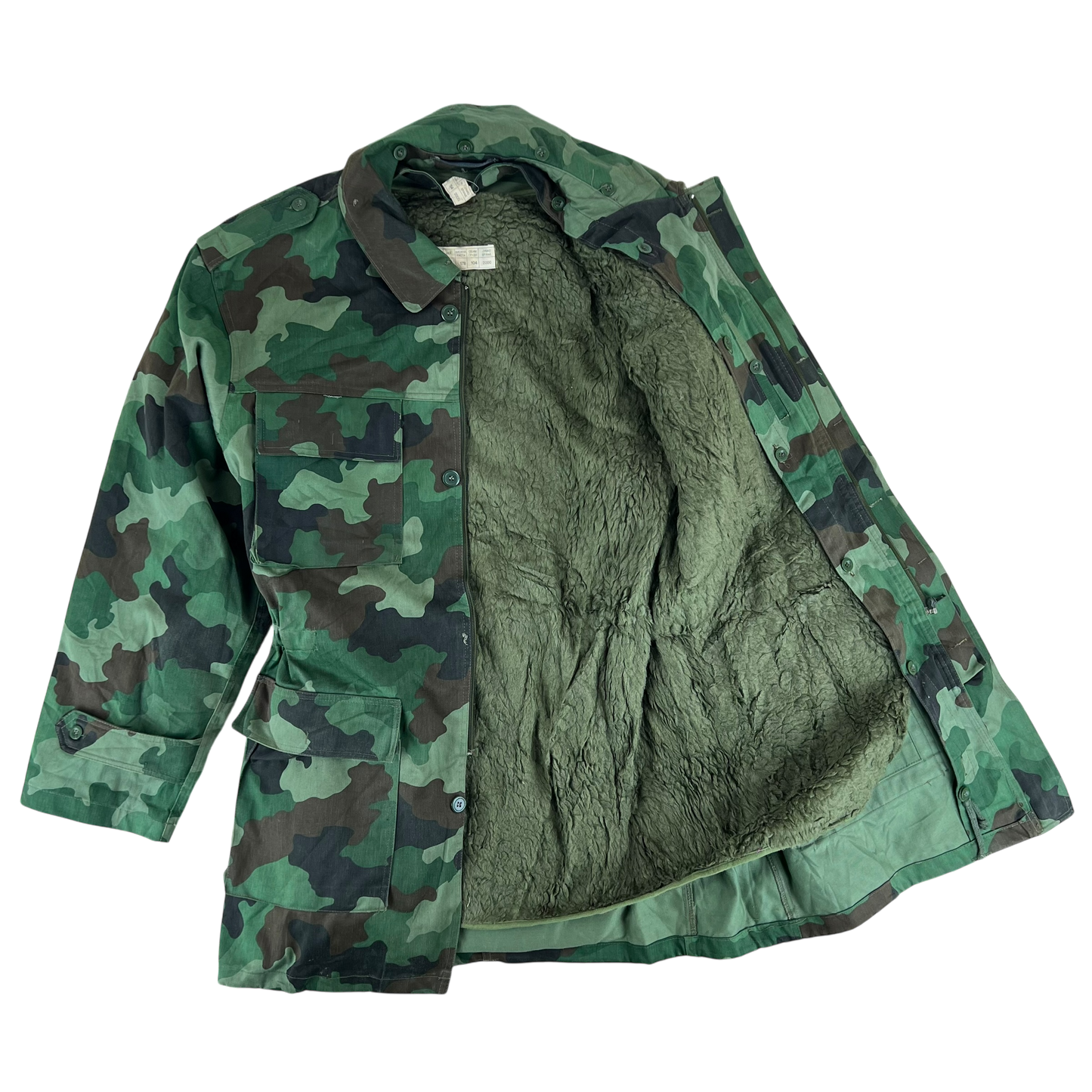 Serbian Army M93 Oak Leaf Camouflage Parka w/ Cold Weather Liner - Large