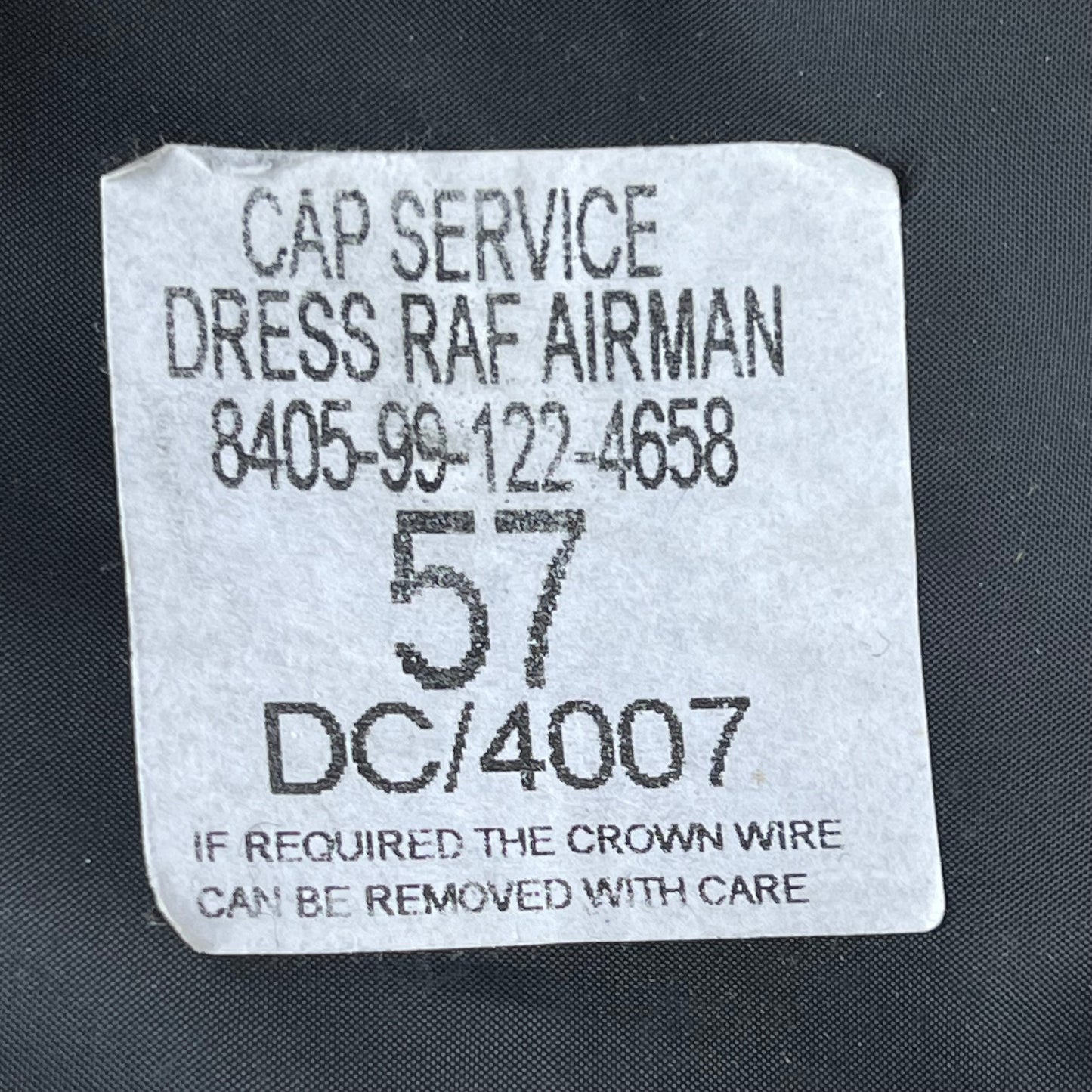 British RAF Peaked Dress Cap - Medium 57cm
