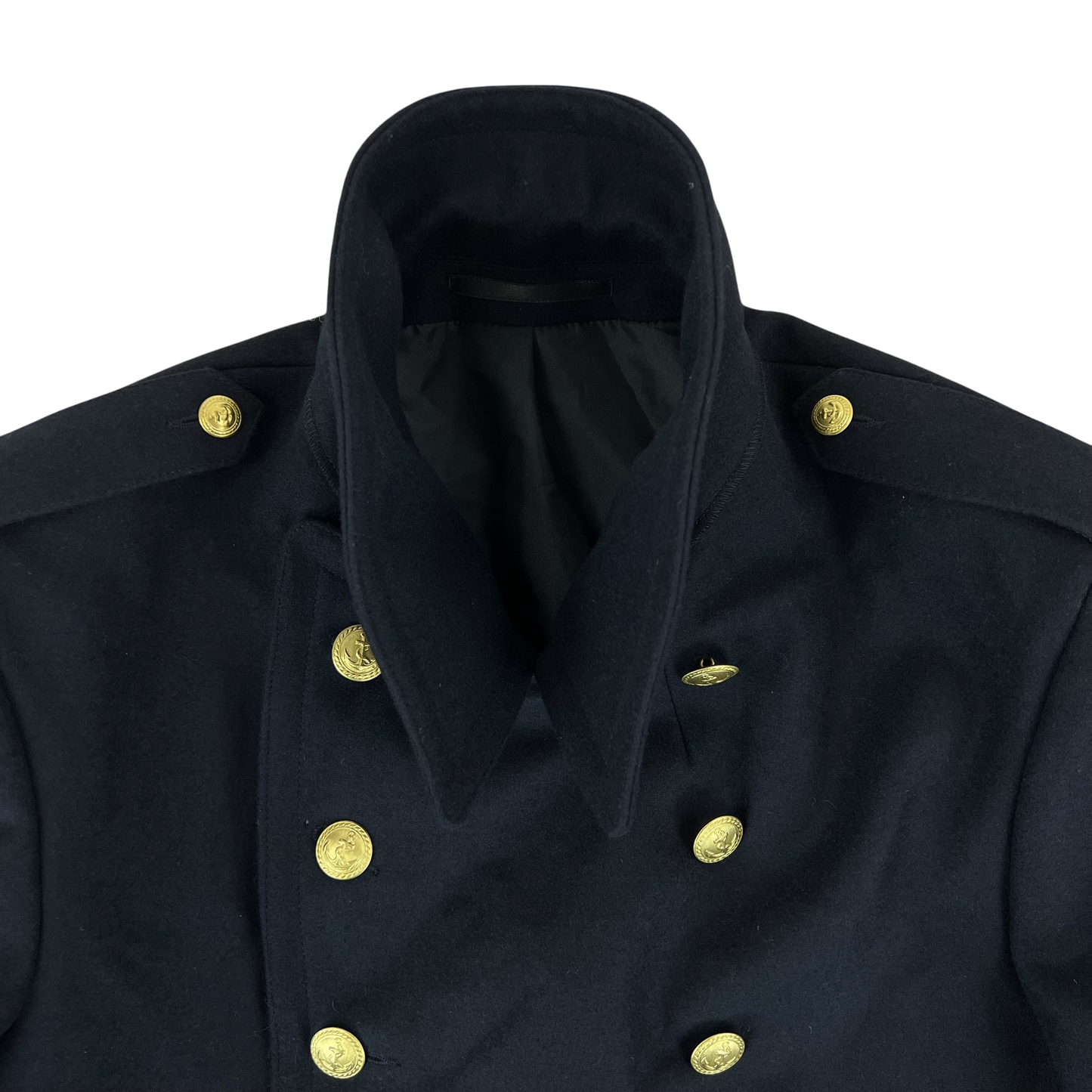 Finnish Navy Wool Blend Greatcoat - Medium