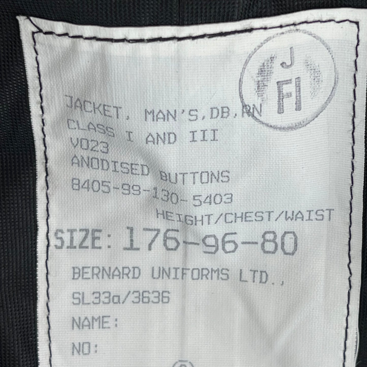 British Royal Navy Officer's DB Class I & III Dress Jacket - Medium 176/96