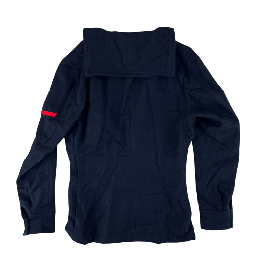 British Royal Navy 60s Blue Serge Coat Sailor's Top - Medium