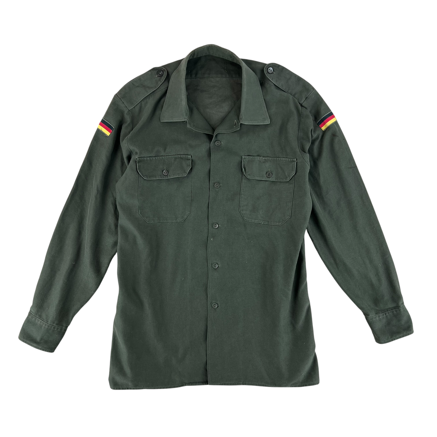 German Army Olive Green Long Sleeve Field Shirt - Medium