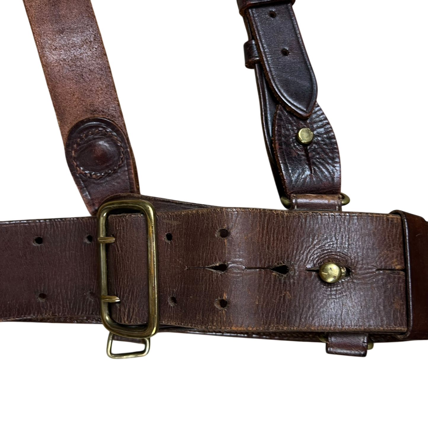 British Army Oxblood Sam Browne's Leather Belt - Medium / Large