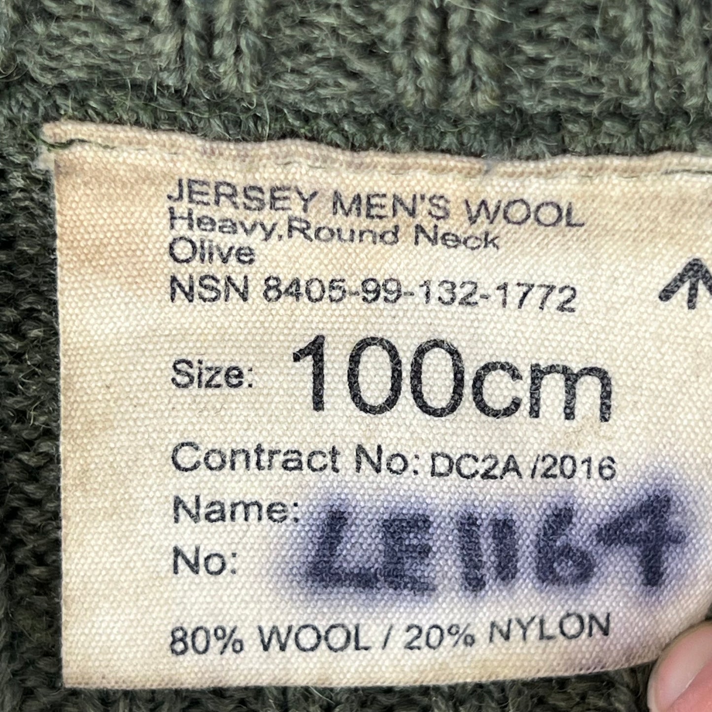 British Army Olive Green Pullover Jumper - Medium 100cm