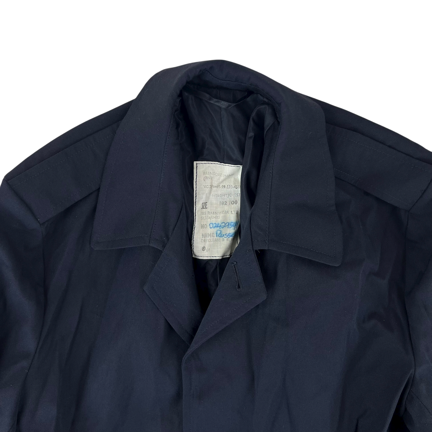 British Royal Navy Raincoat Mac Coat - Medium 182/100