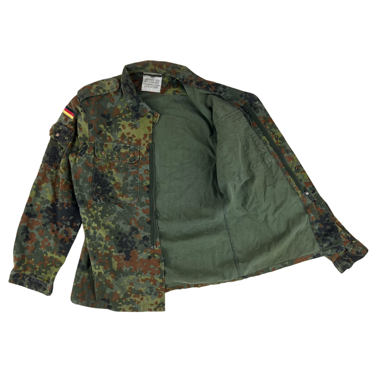 German Army Flecktarn Camouflage Long Sleeve Field Shirt - Medium GrNr 8