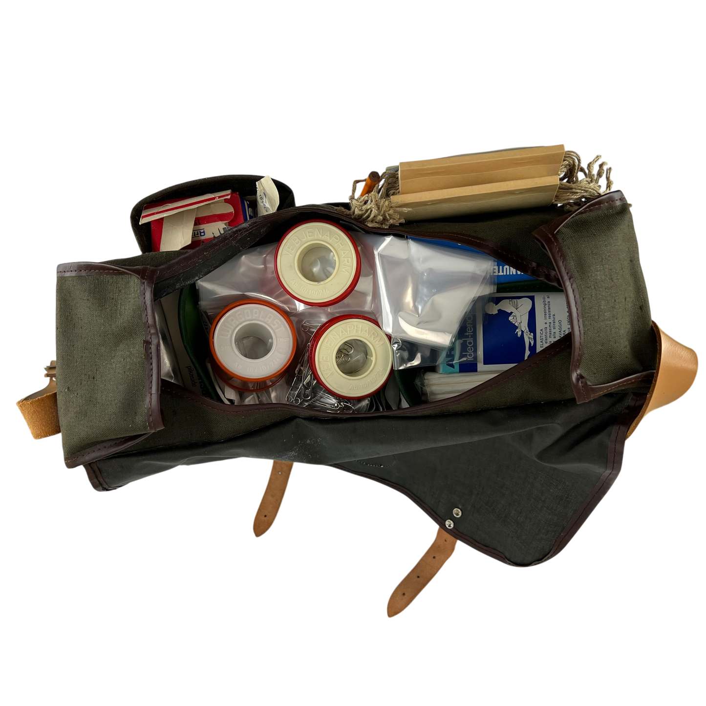 Finnish Civil Defence Vintage Medical Kit Bag w/ Supplies