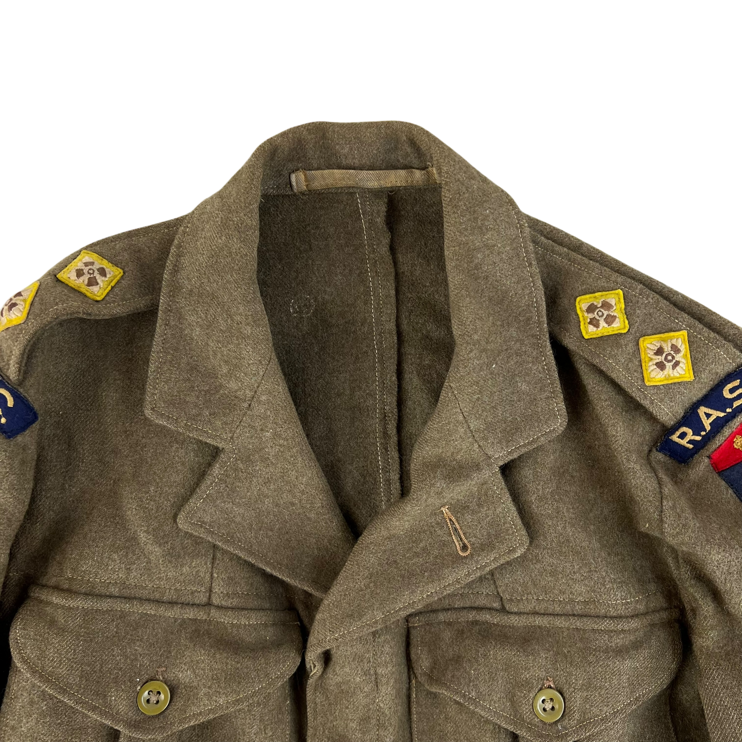 British Army 50s Khaki Ike 1949 Pattern Battle Dress Jacket - RASC - Medium SIZE 6