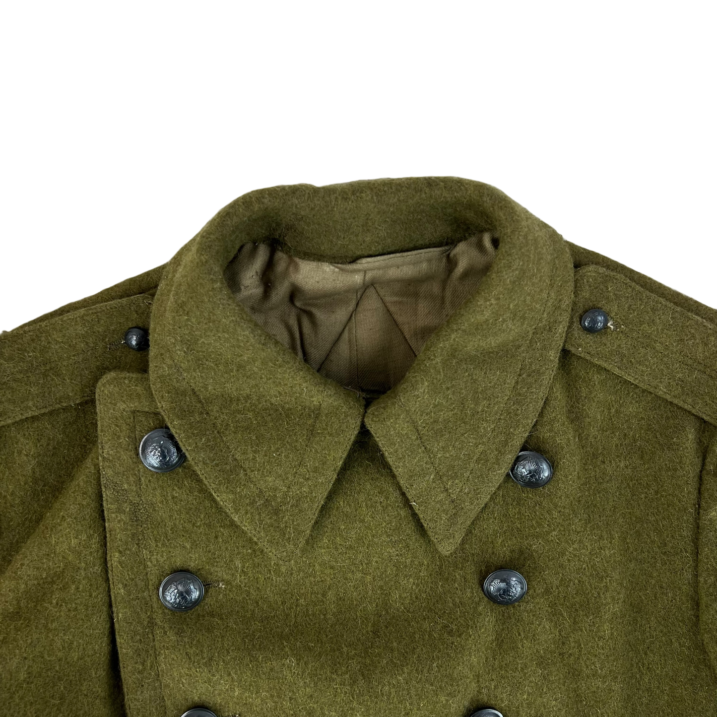 Romanian People's Army 60's Khaki Wool Greatcoat - Medium